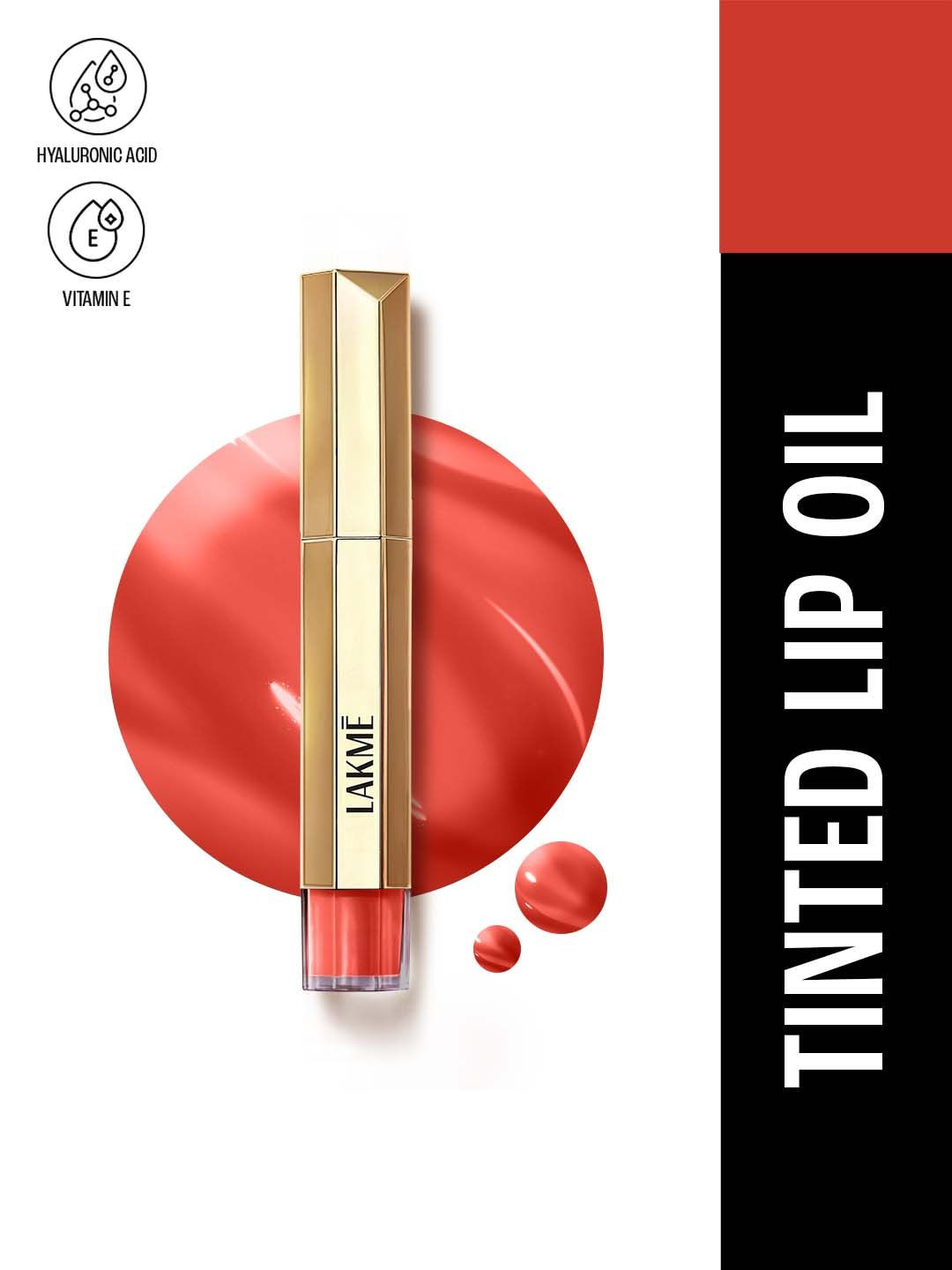 Lakme 9to5 Overtime Shine Tinted Lip Oil Gloss With Almond & Jojoba Oil 5.3ml- Brick Rouge