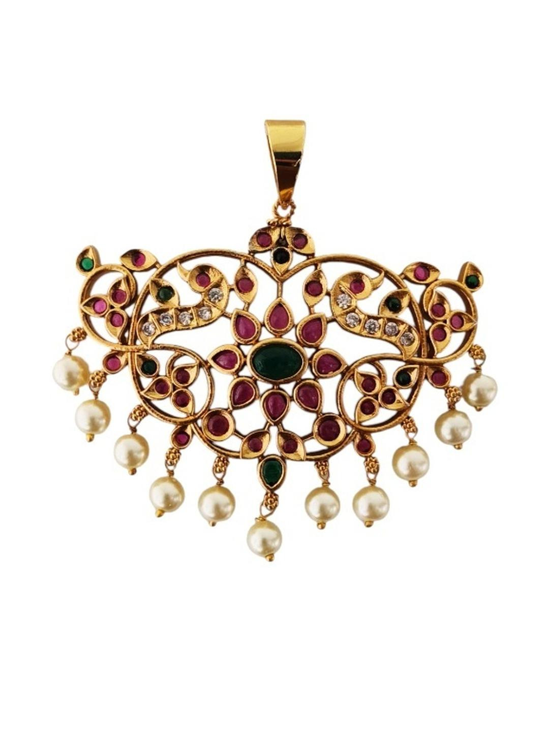 RNG Gold-Plated Artificial Stones Pendant