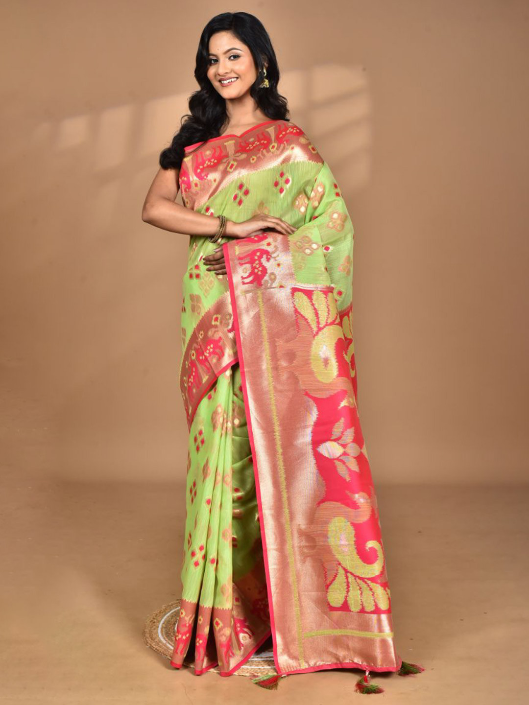 Morchari Women Desgin Two Dai Linen Saree