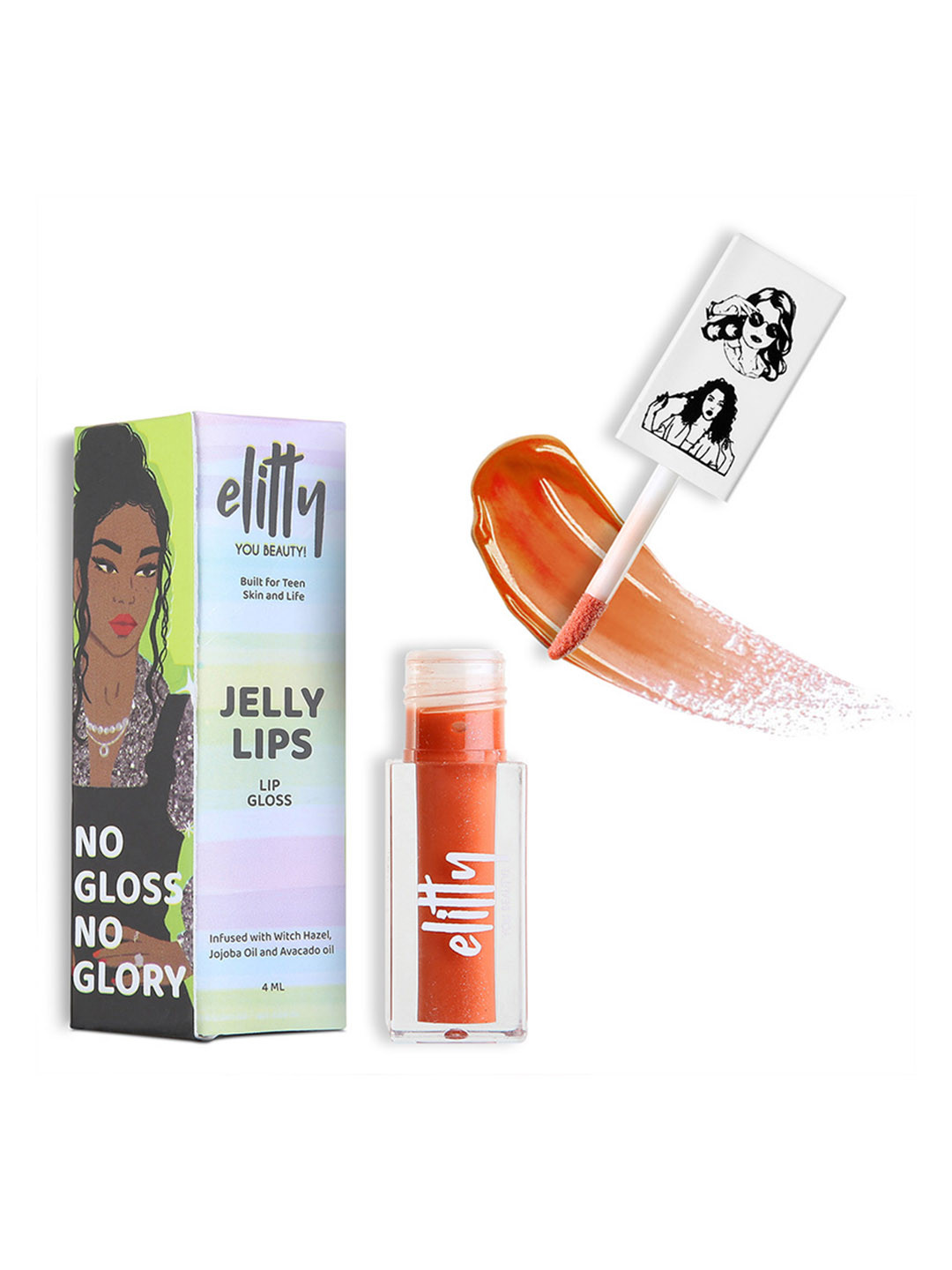 Elitty Teen Girls Jelly Lips Long-Lasting Lip Gloss with Witch Hazel 4ml - Pretty Woke