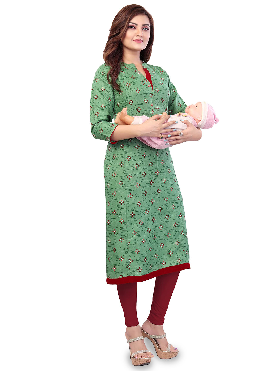 B2F Manufacturing & Designing Kurti Floral Printed Pure Cotton Straight Kurta