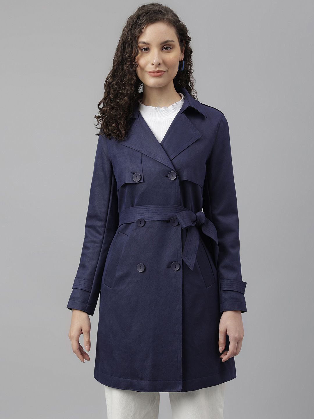 Latin Quarters Women Double-Breasted Winter Trench Coat