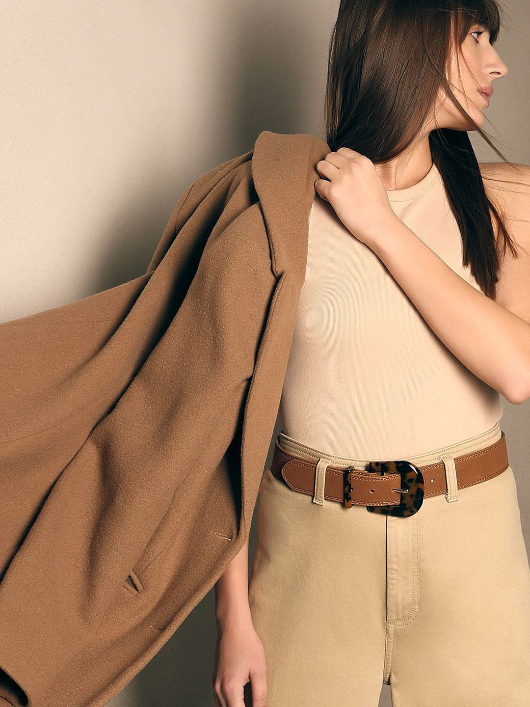 Vero Moda VM SANTIAGO BELTS IN Cognac Women Textured  Belt