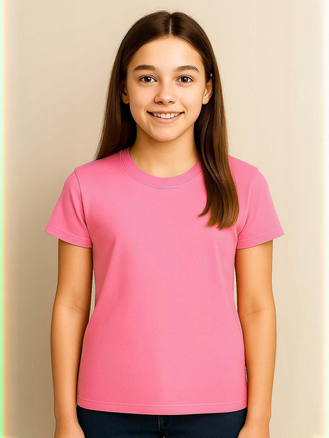 NOW OR NEVER Kids-Girls Pink Tshirts