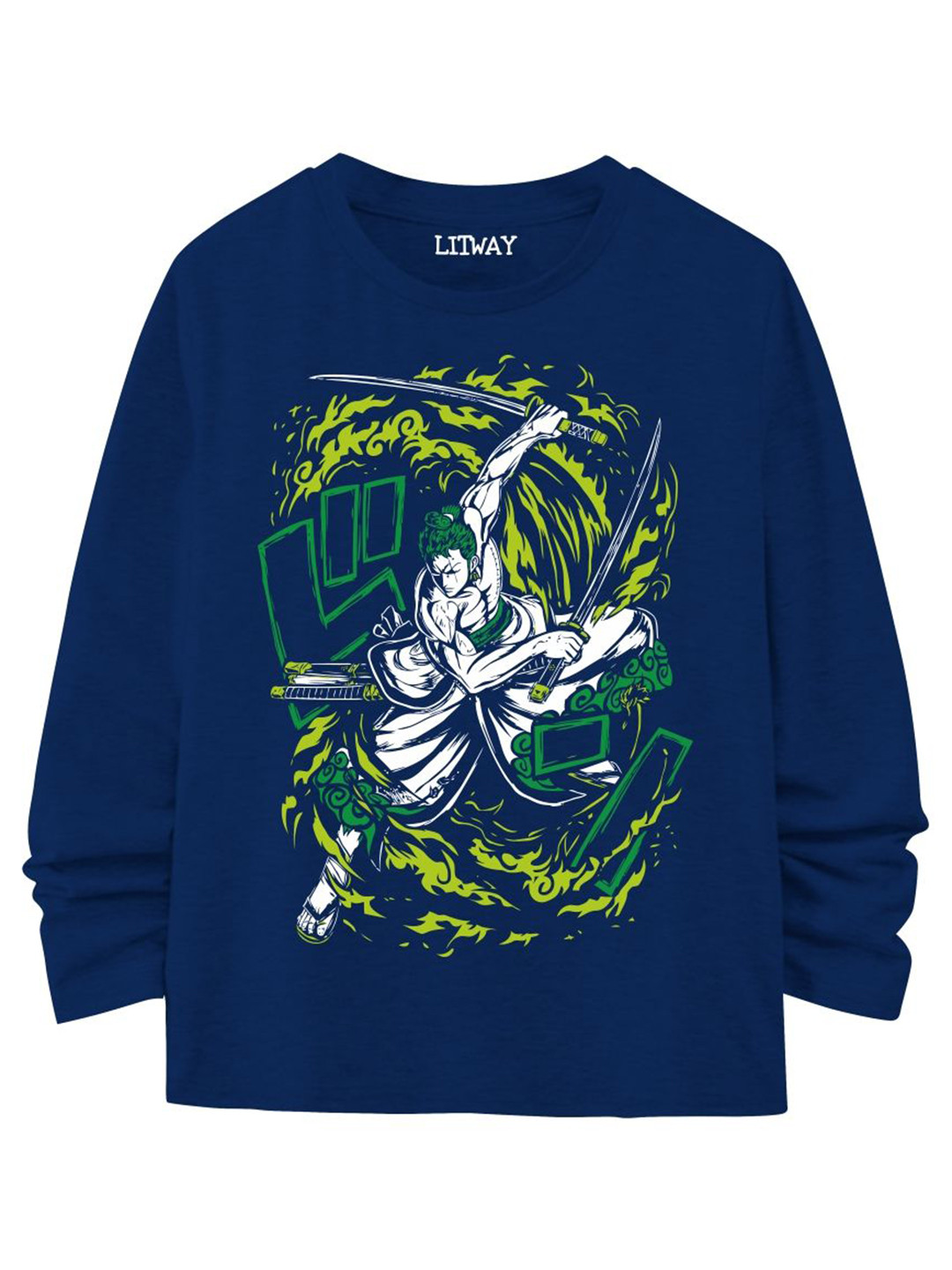 LITWAY Boys One piece Graphic Printed Round Neck Cotton T-shirt
