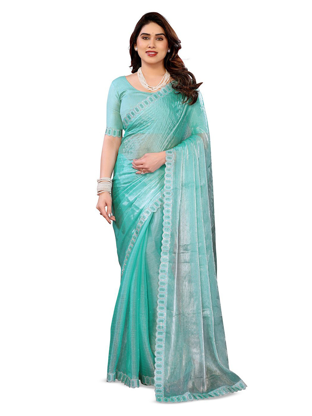 Moda Rapido Embellished Beads and Stones Jimmy Choo Saree