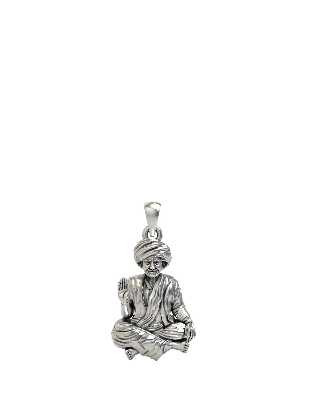 Exotic India Unisex 925 Sterling Silver Bhoja Bhagat Pendant