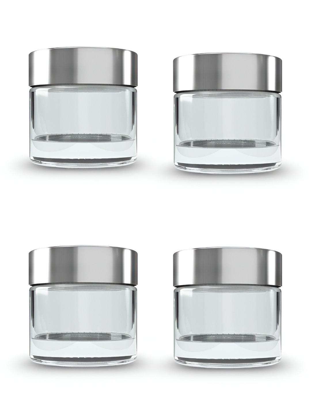 DEVINEZ Set Of 4 Glass Cosmetic Jars With Lid - 50 G Each