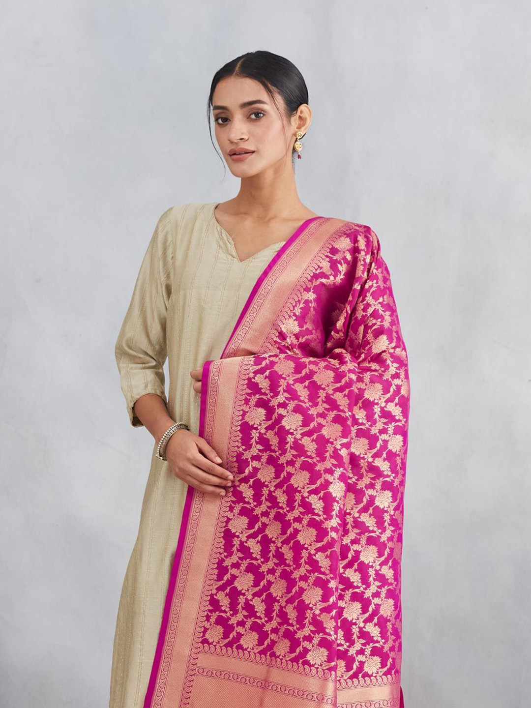 Fabindia Ethnic Motifs Woven Design Banarsi Dupatta