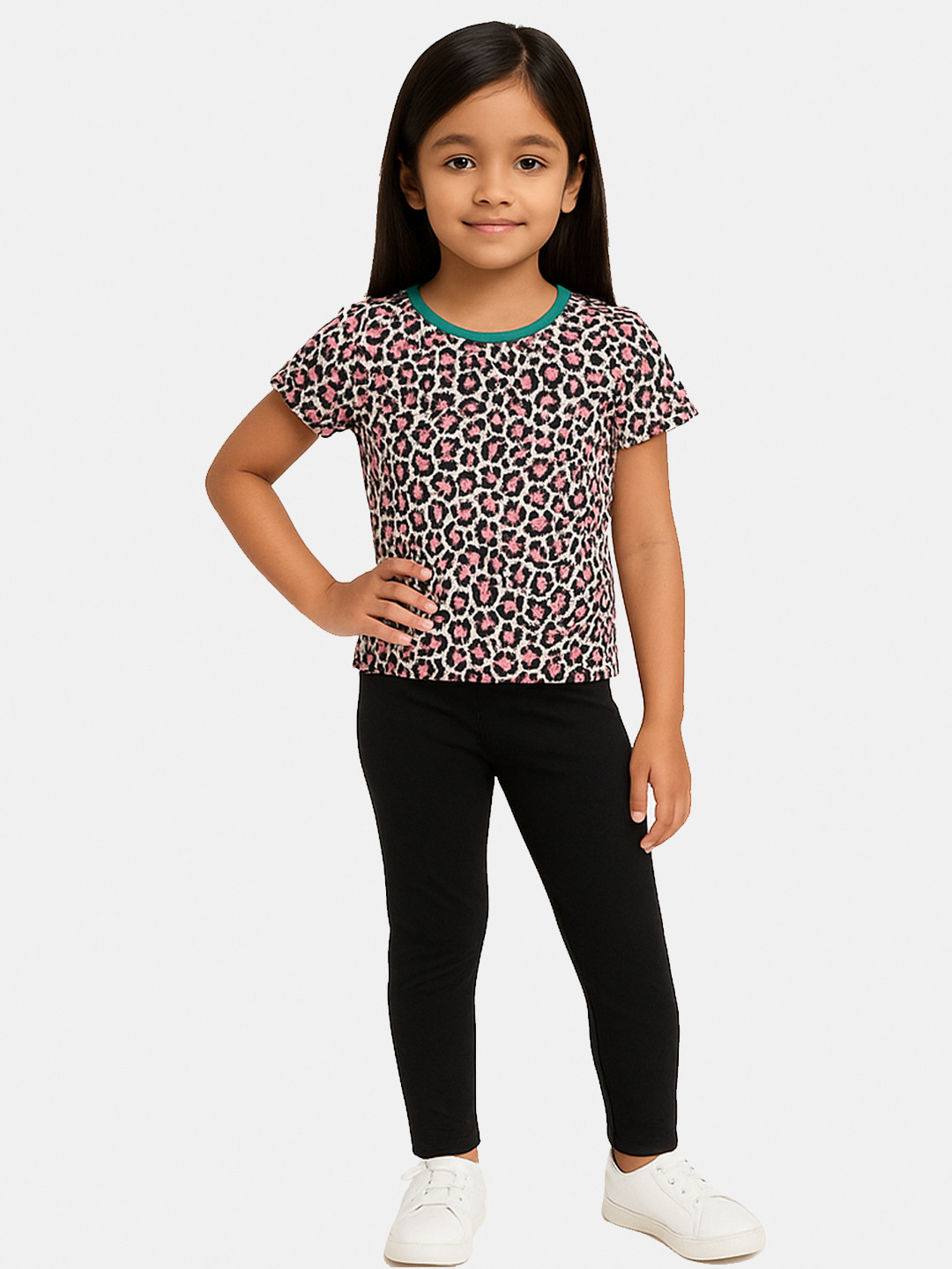 Here&Now X Game Begins Girls Animal Print T-shirt