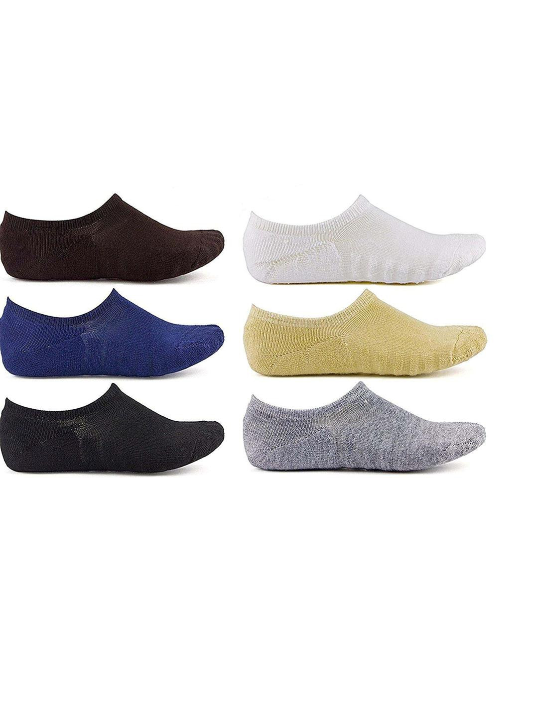 VOICI Unisex Pack of 6 Multi-Color Cotton Towel Socks