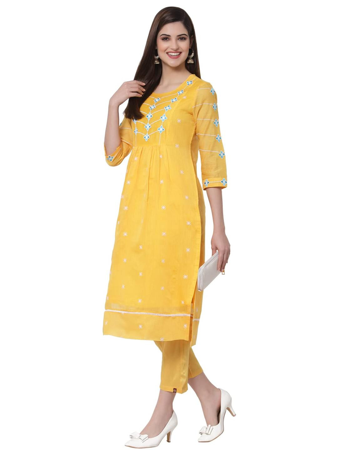 Rangavali Women Yellow Kurtas