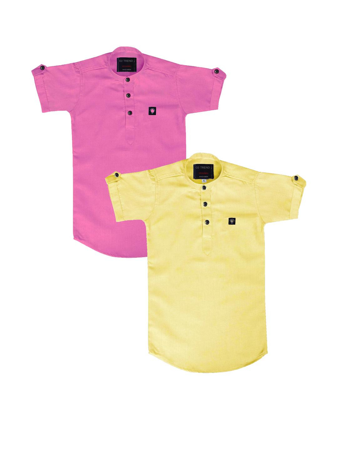 OJ TREND Kids-Boys Pink Kurtas