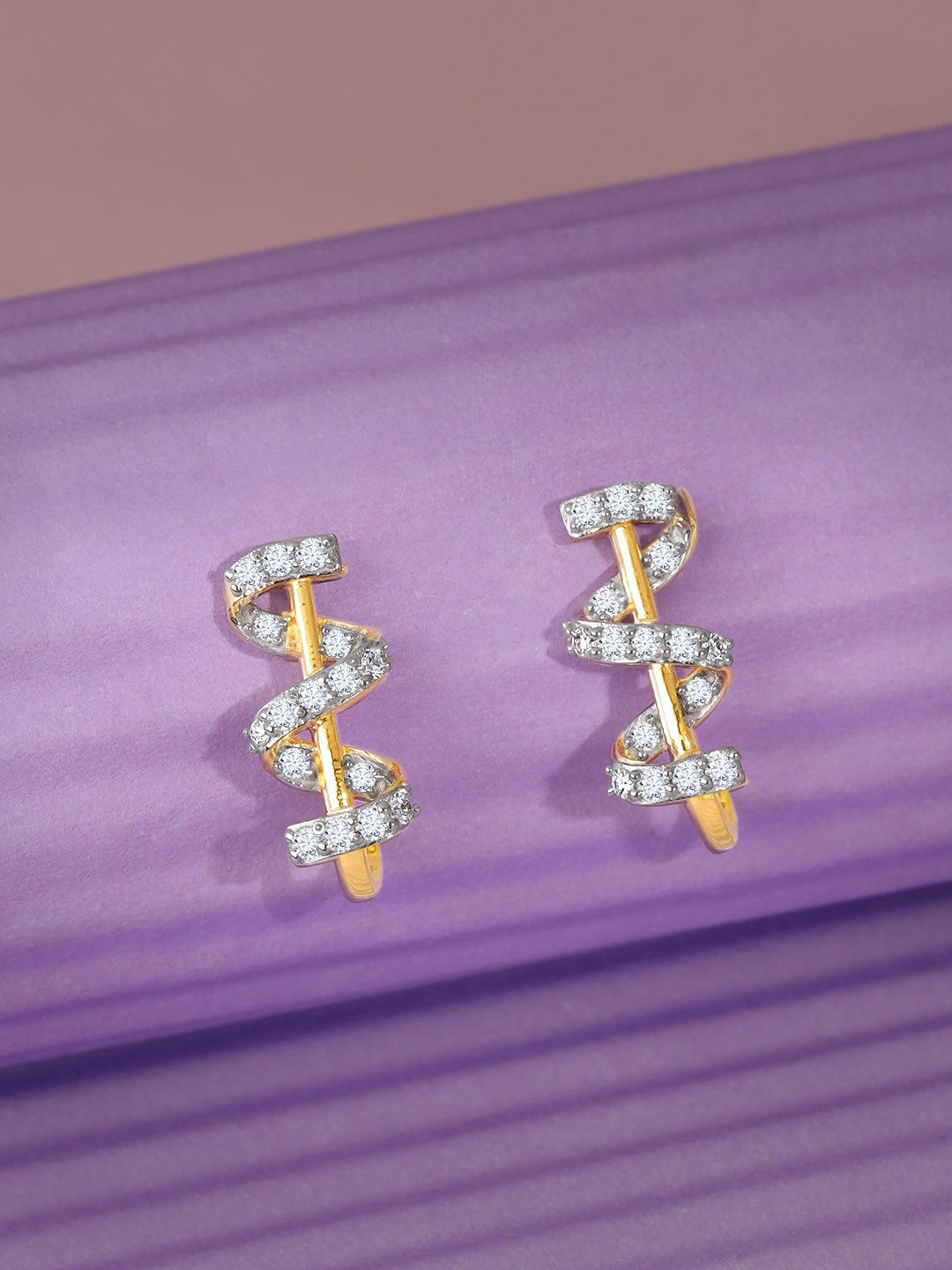 GIVA Women 14KT Gold & Lab Grown Diamond Minimal Earrings-2.054 gms