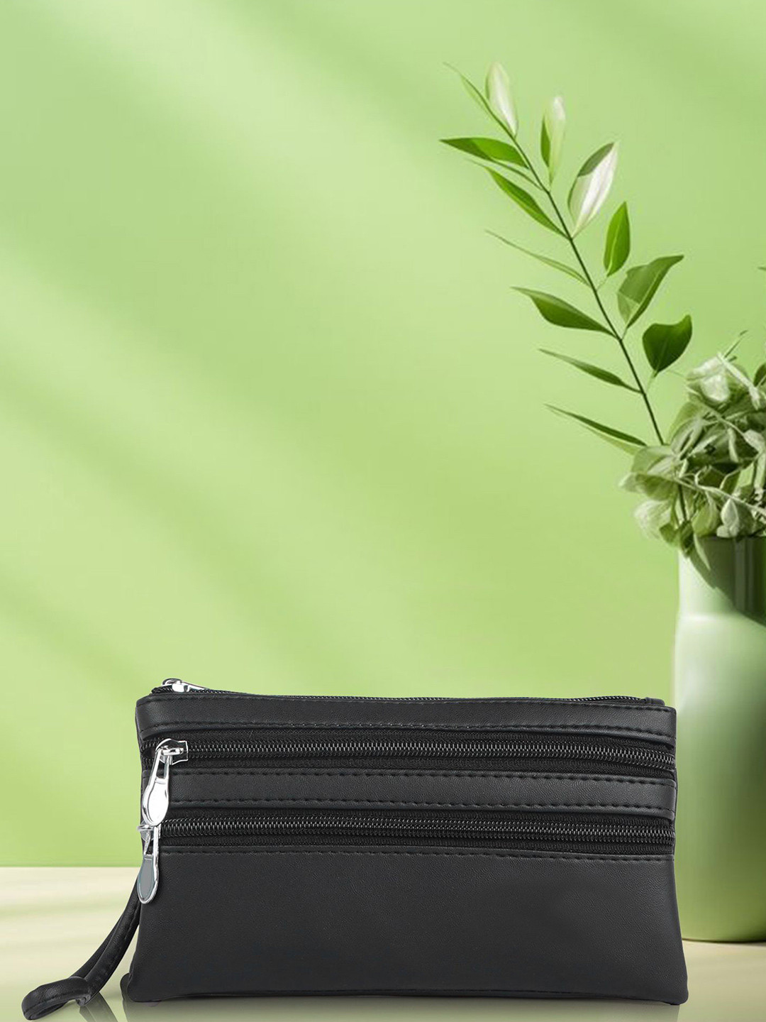 NORVE Textured Zip Detail Purse Clutch