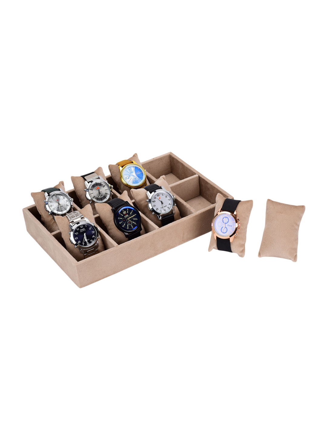 AZYEEA Cream-Coloured 8-Slot Watches Organiser