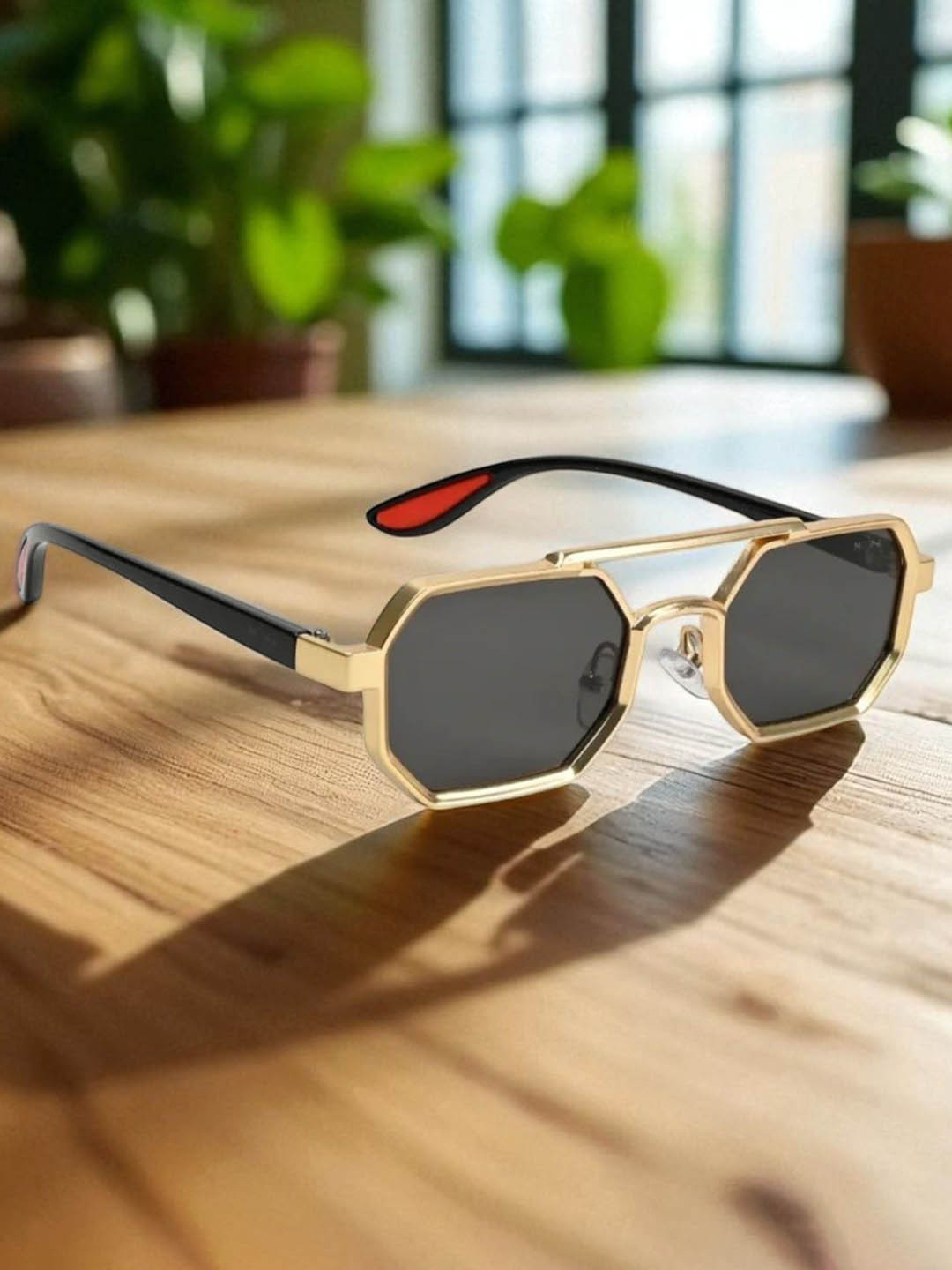 RICH CLUB Unisex Hexagon Sunglasses with UV Protected Lens HEXAGUN SUNGLASSES