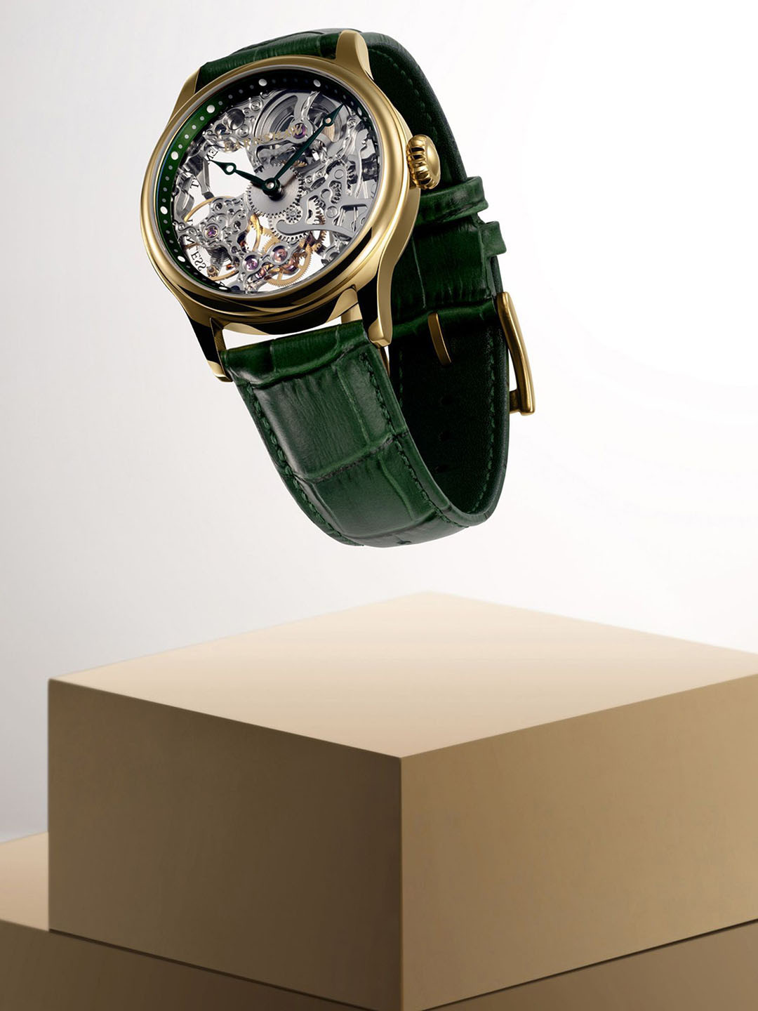 EARNSHAW Bauer Men Brass Dial & Leather Straps Analogue Motion Powered Watch ES-8049-05