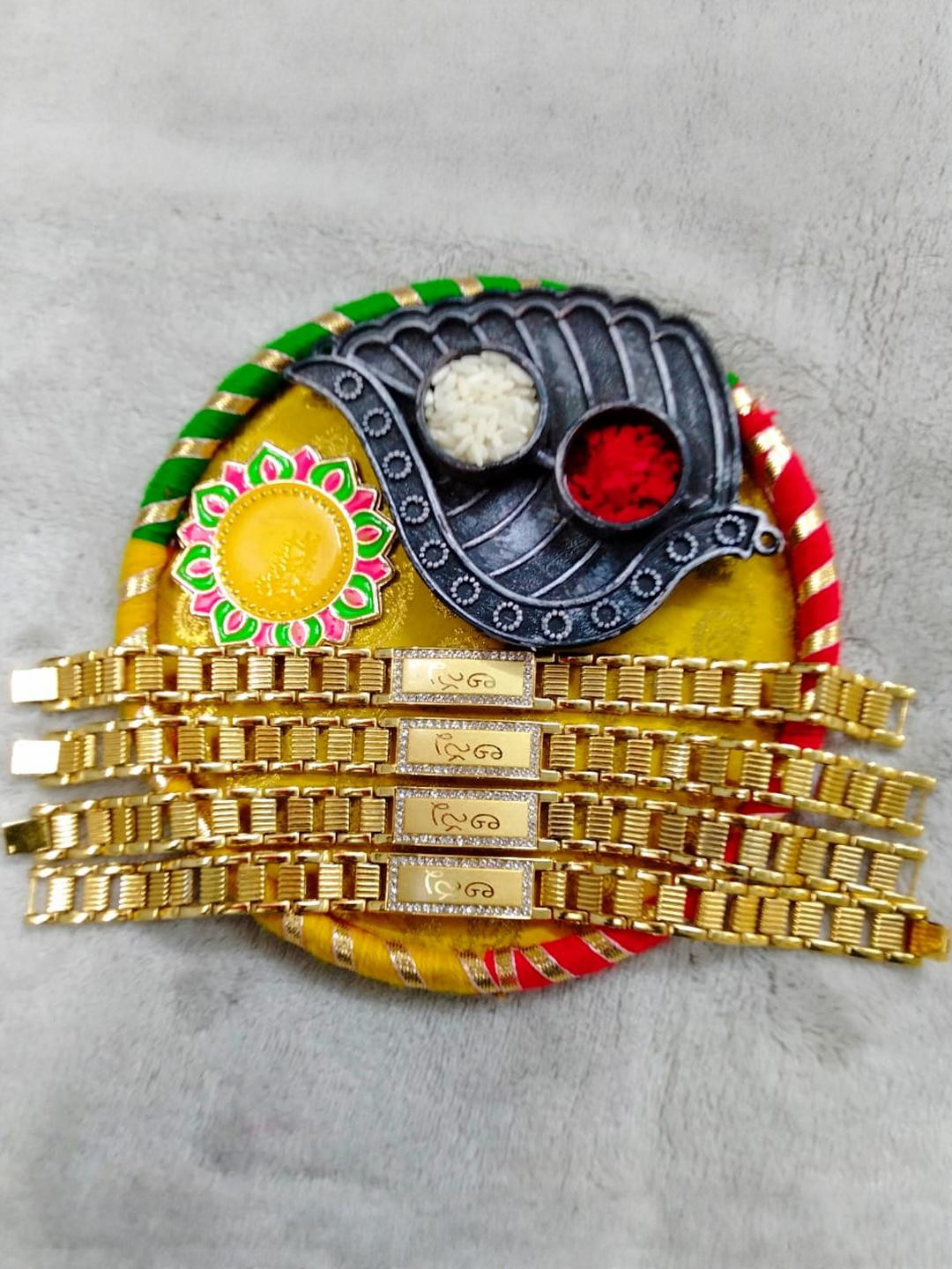 Shree enterprise Set of 4 Link Bracelet Rakhis
