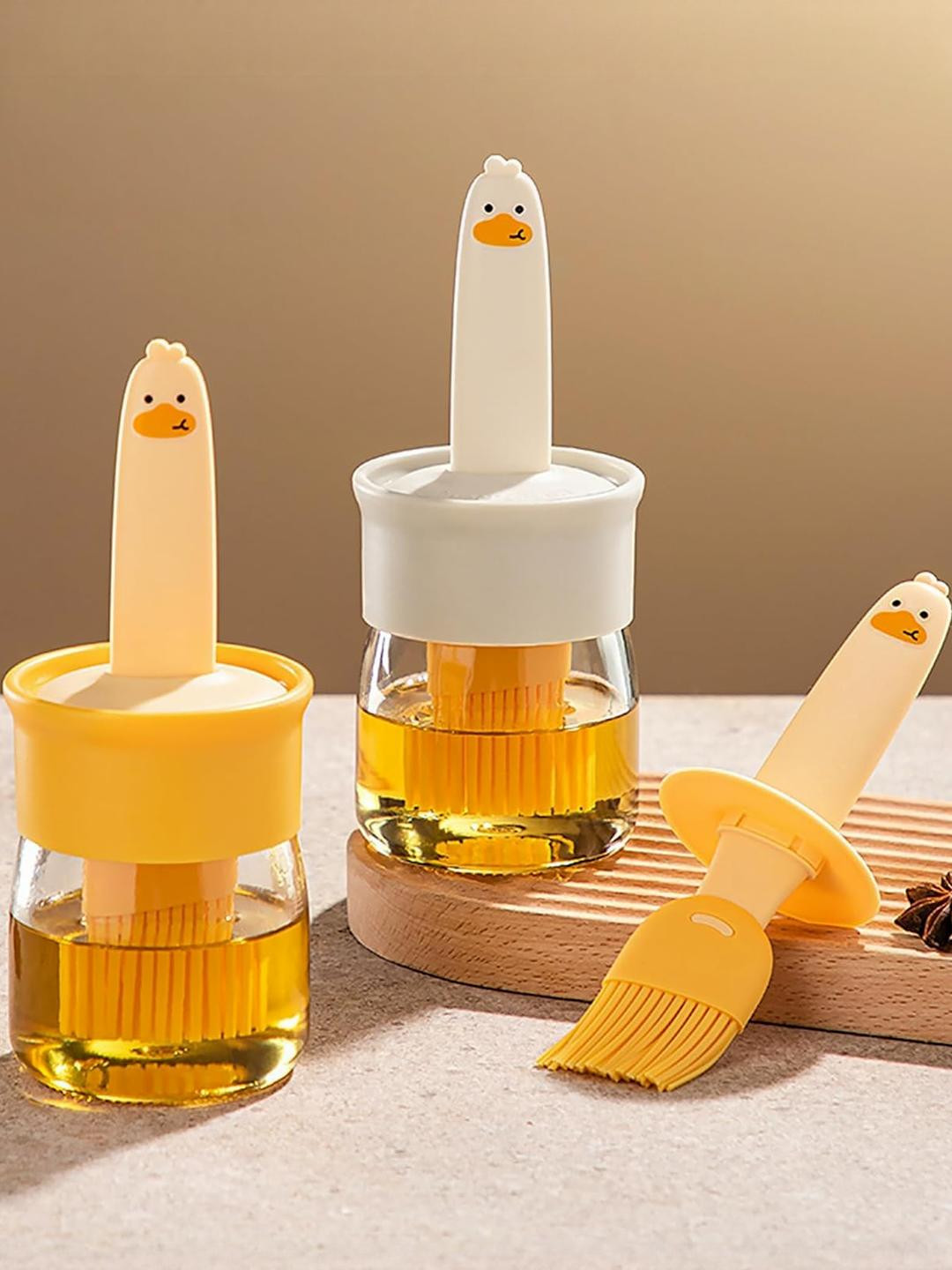 ARPANA BRIGHT Yellow 2 Pieces Plastic Easy to Clean Oil Dispenser