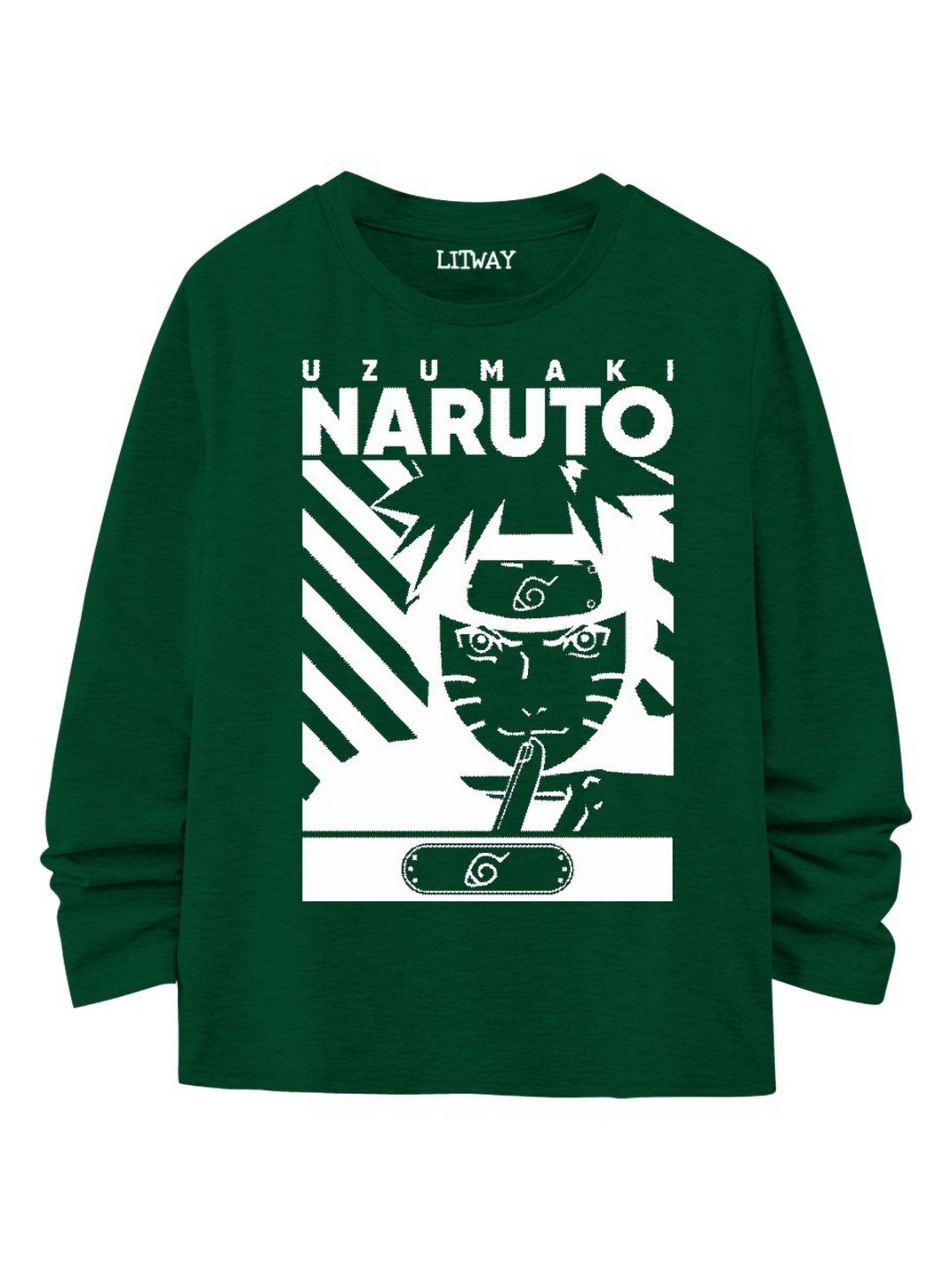 LITWAY Boys Uzumaki Naruto Graphic Printed Round Neck Cotton T-shirt