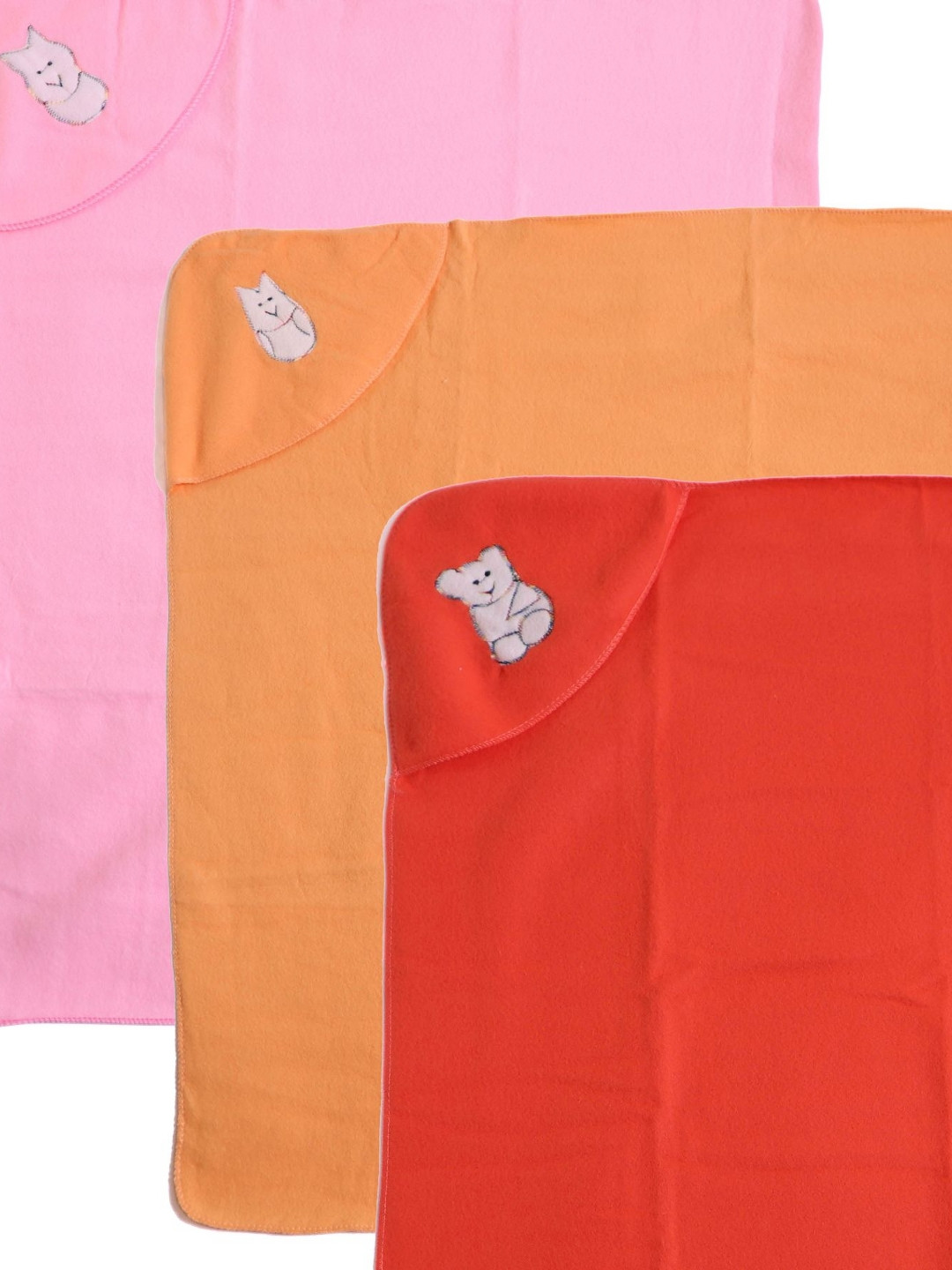TRUDO Pink And Red 3 Piece Fleece Heavy Winter 400 GSM Blanket