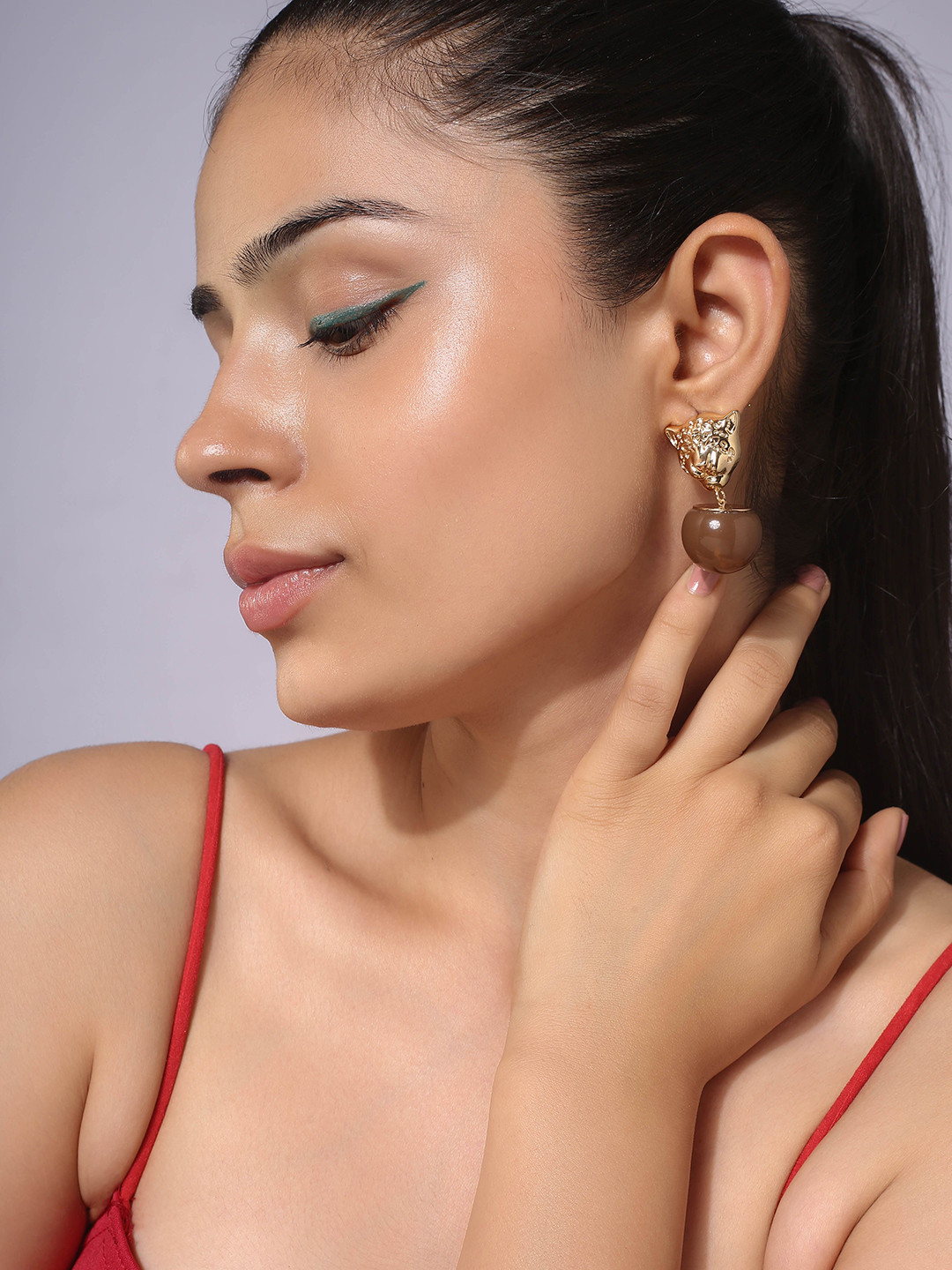 MINJI AND CO. Gold-Plated Animal Shaped Drop Earrings