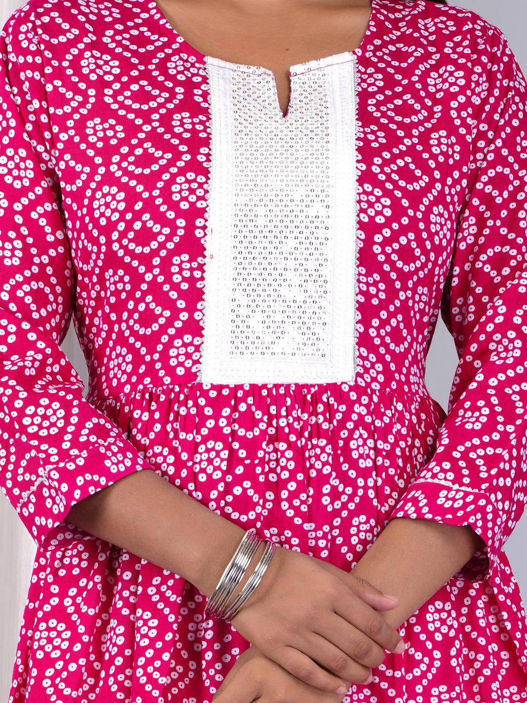 BABA KURTI Women Pink Kurtas
