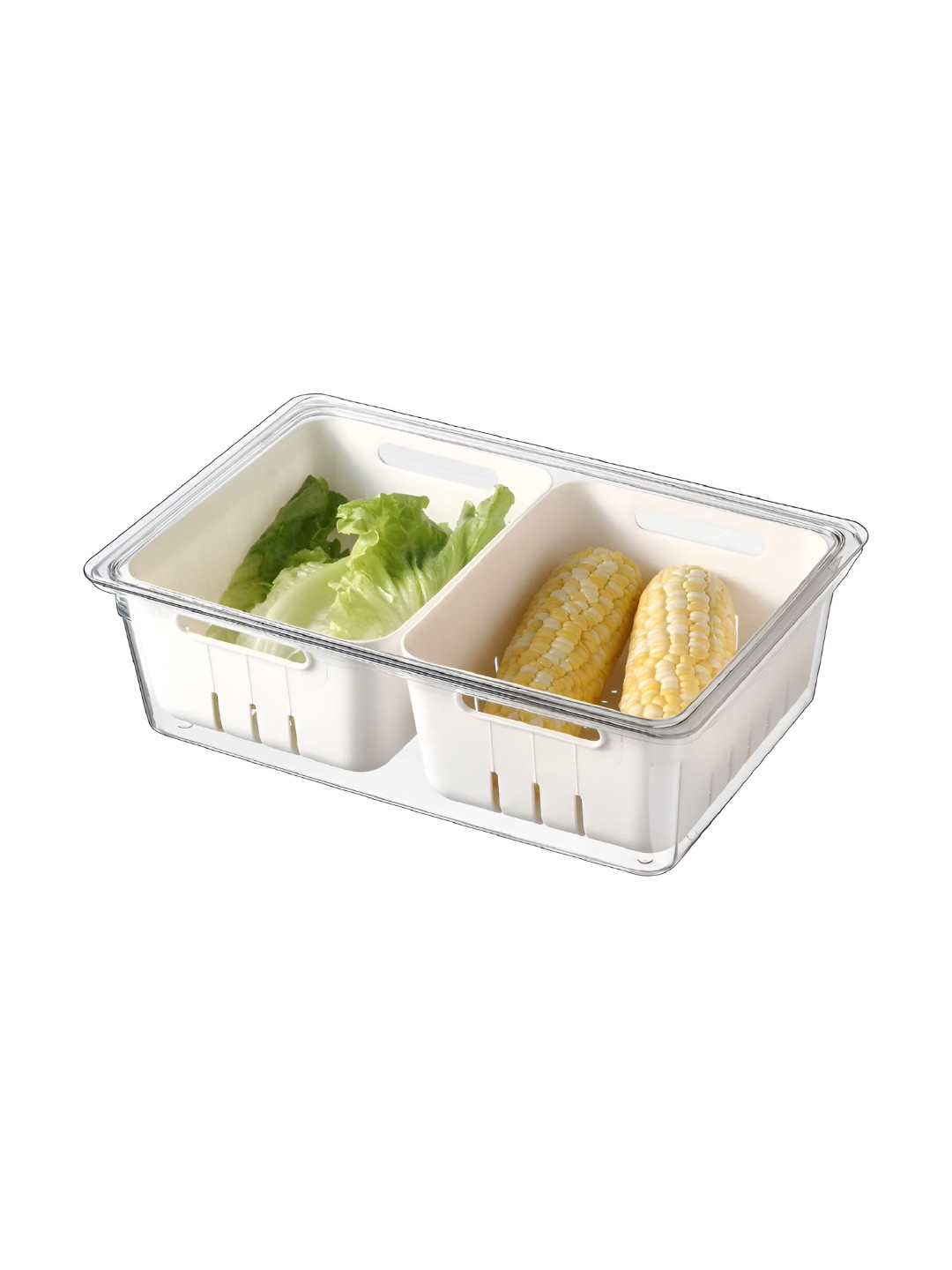 Lifelong White Set of 4 Plastic Lightweight Fridge Storage Containers