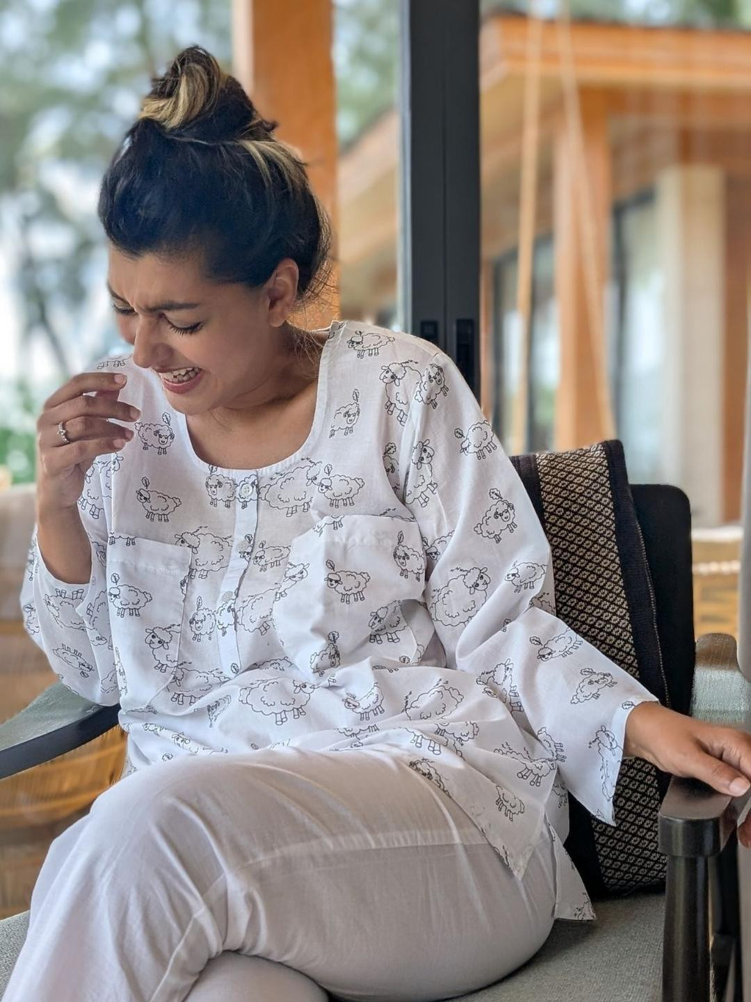 Tura Turi Women Counting Sheep Printed Night Suit