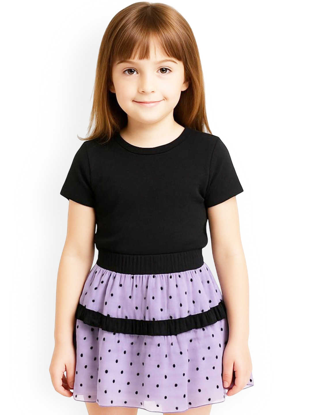 ZIP ZAP ZOOP Girls Self-Designed Flared Mini Skirt