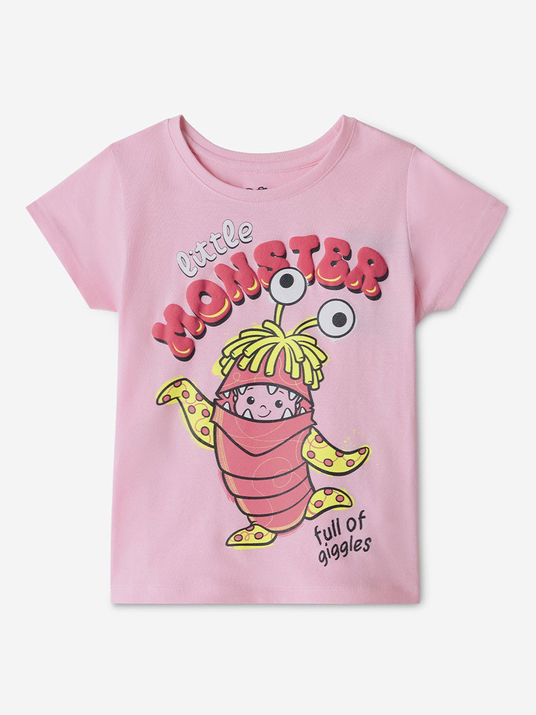The Souled Store Girls Monsters Inc Little Monster Printed Pure Cotton T-shirt