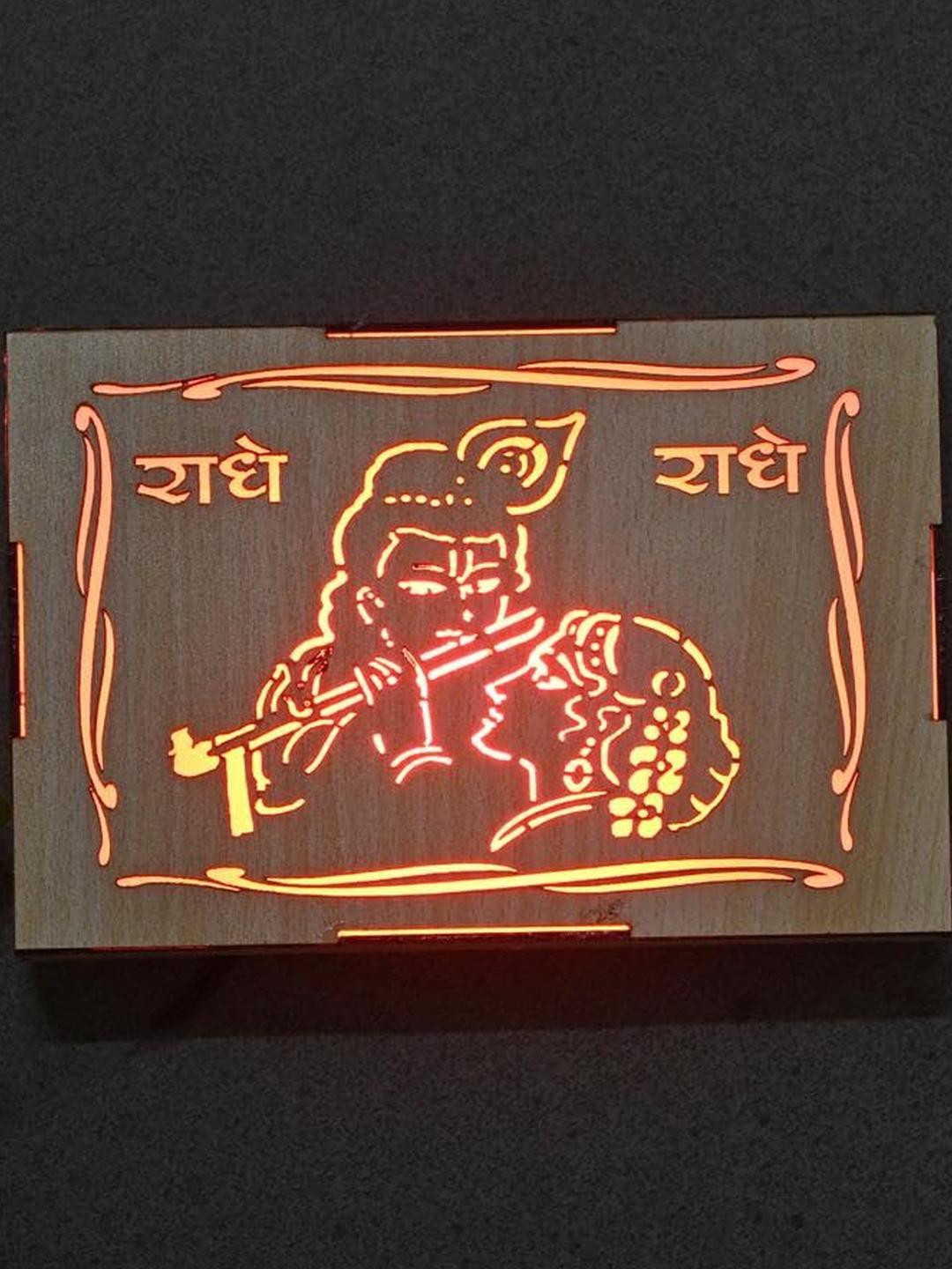 Somil Modern LED Radhe Krishna Cream Picture Light with Beautiful Wall Fixture