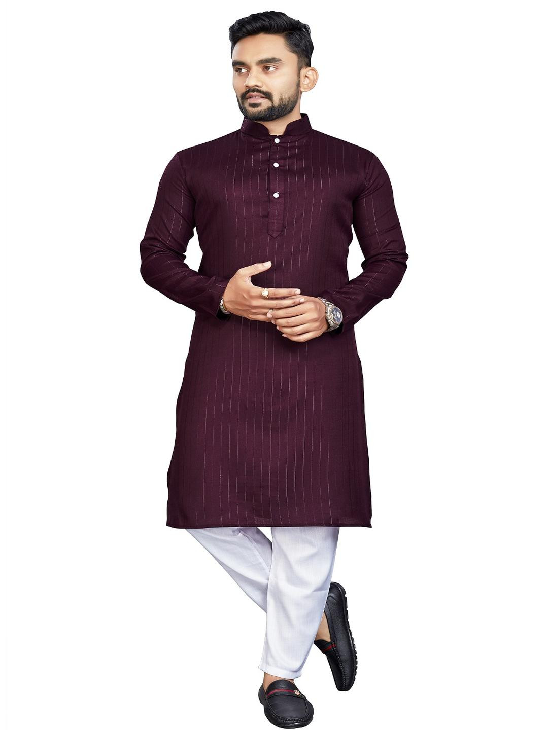 Leipzig Fashion Men Purple Kurtas
