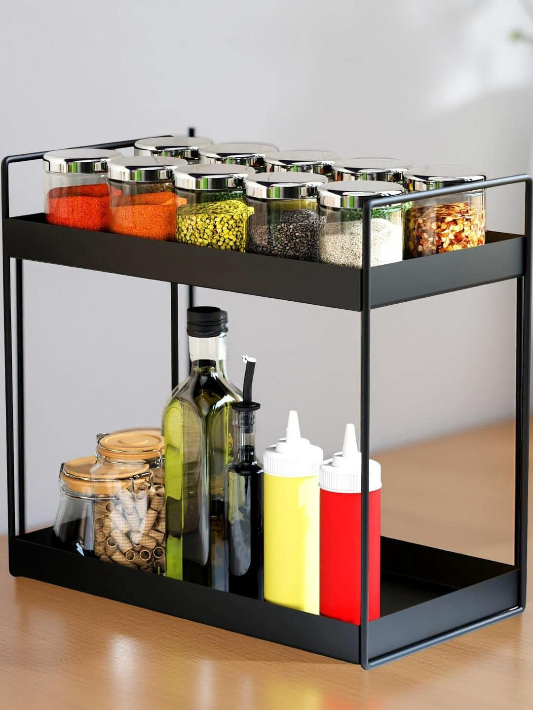 IVAZA Black Super Strong Multi-Utility Kitchen Rack Organiser
