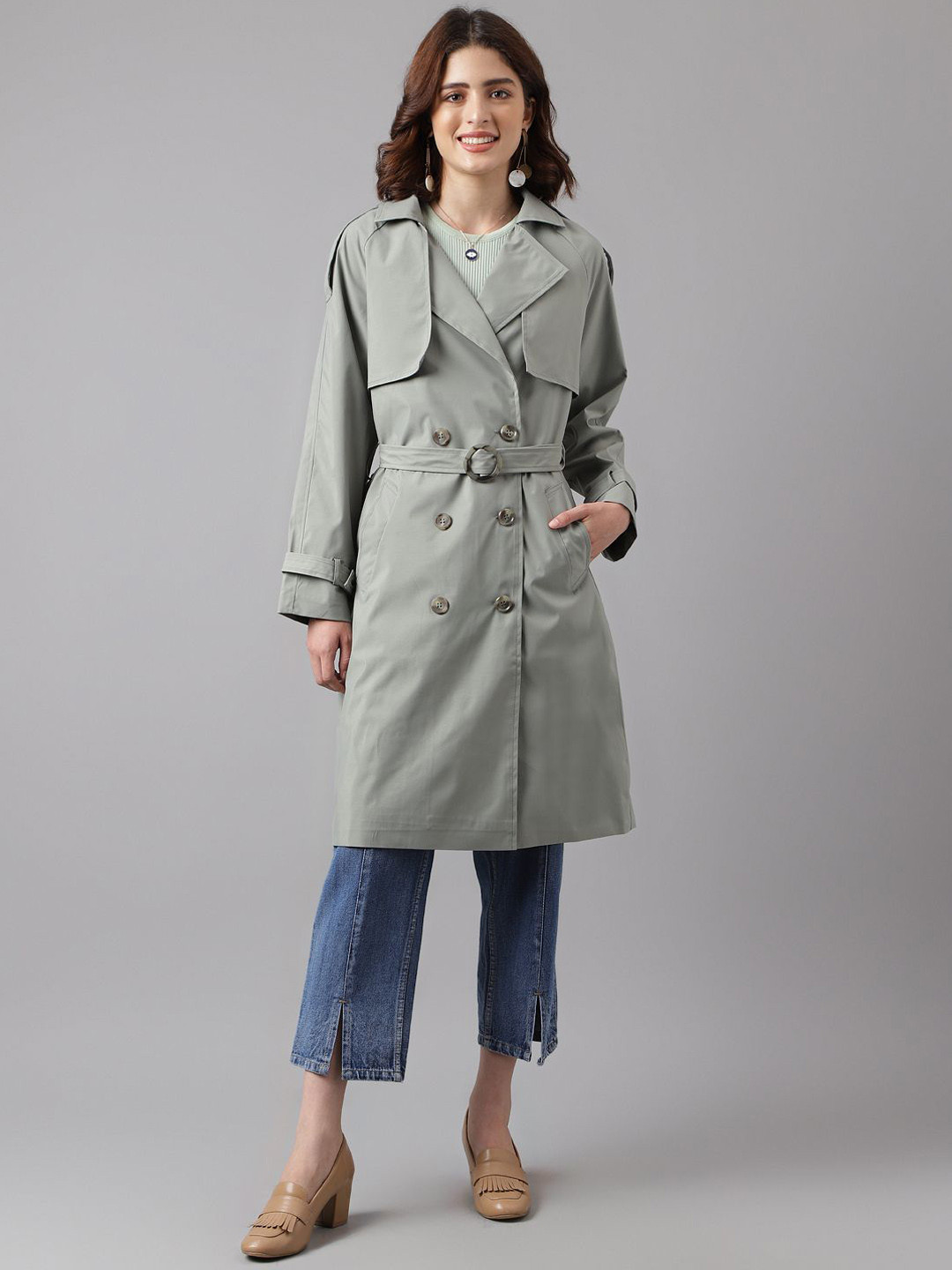 Latin Quarters Women Double-Breasted Winter Trench Coat
