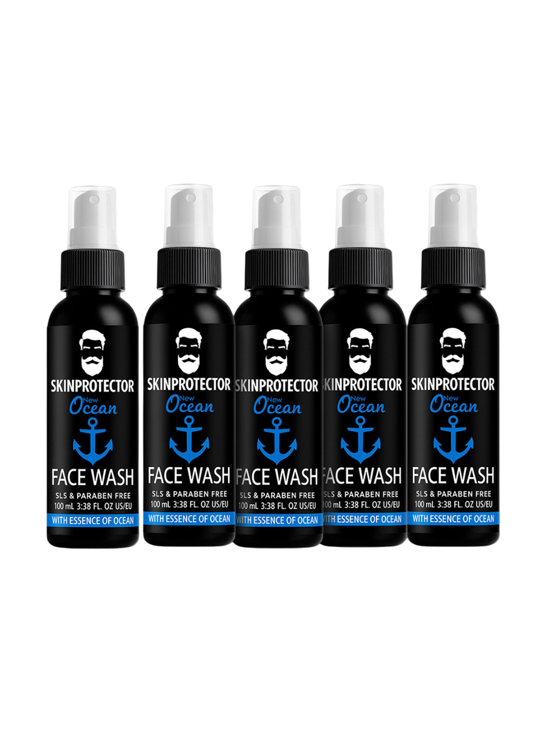 SKINPROTECTOR Set Of 5 Ocean Skin Protection Face Wash With Essence Of Ocean - 100ml Each