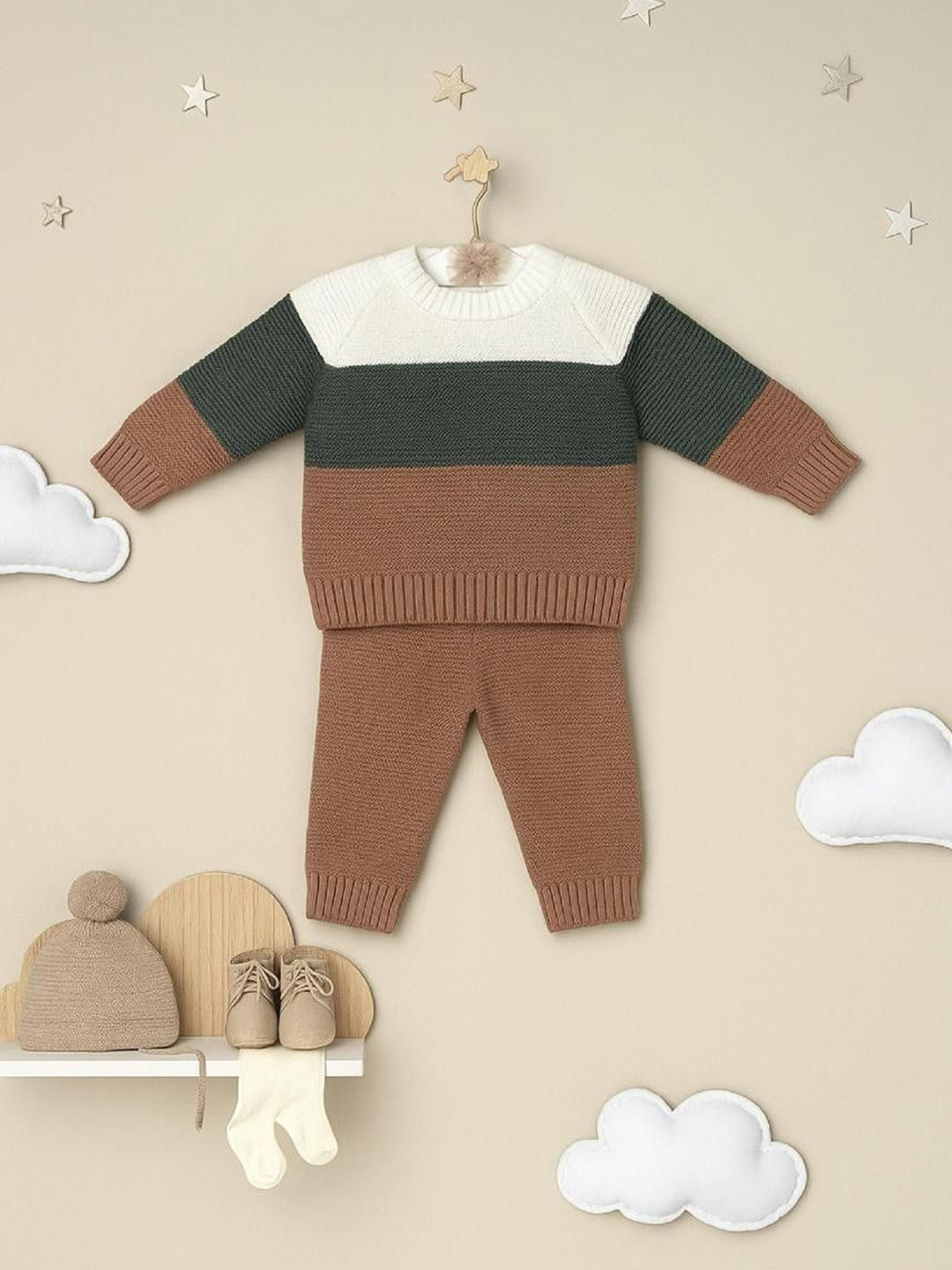 Wolfer Kids Colourblocked Organic Cotton T-shirt With Leggings