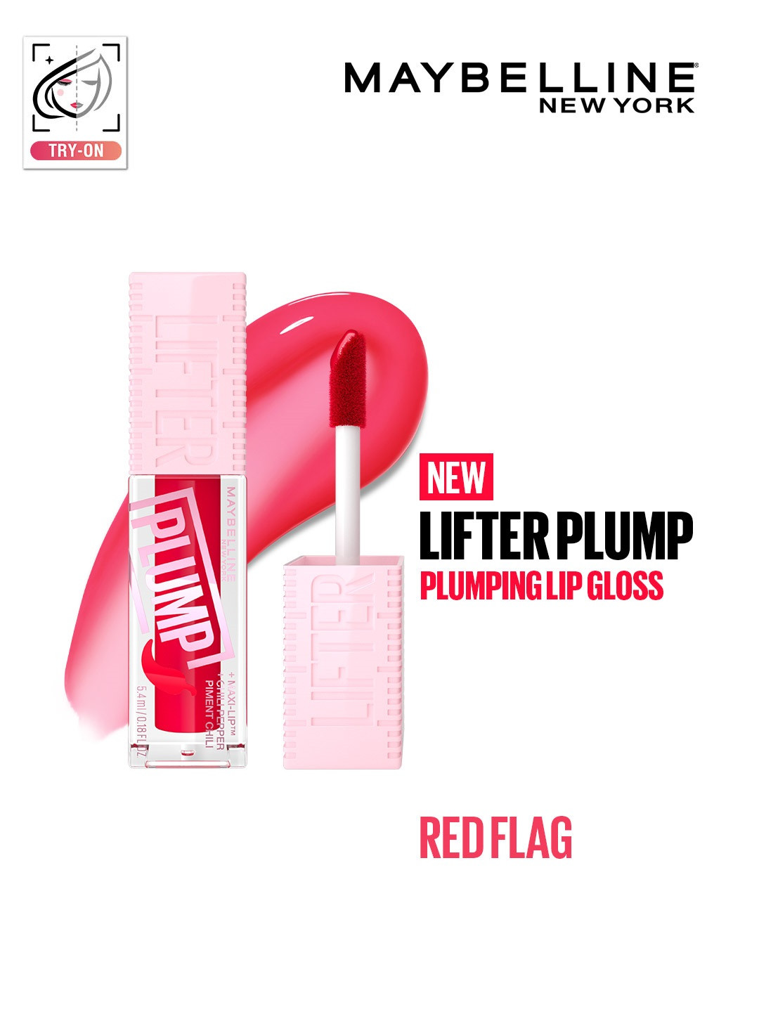 Maybelline New York Lifter Plump Long Lasting Lip Gloss 5 ml - Red Flag 04
