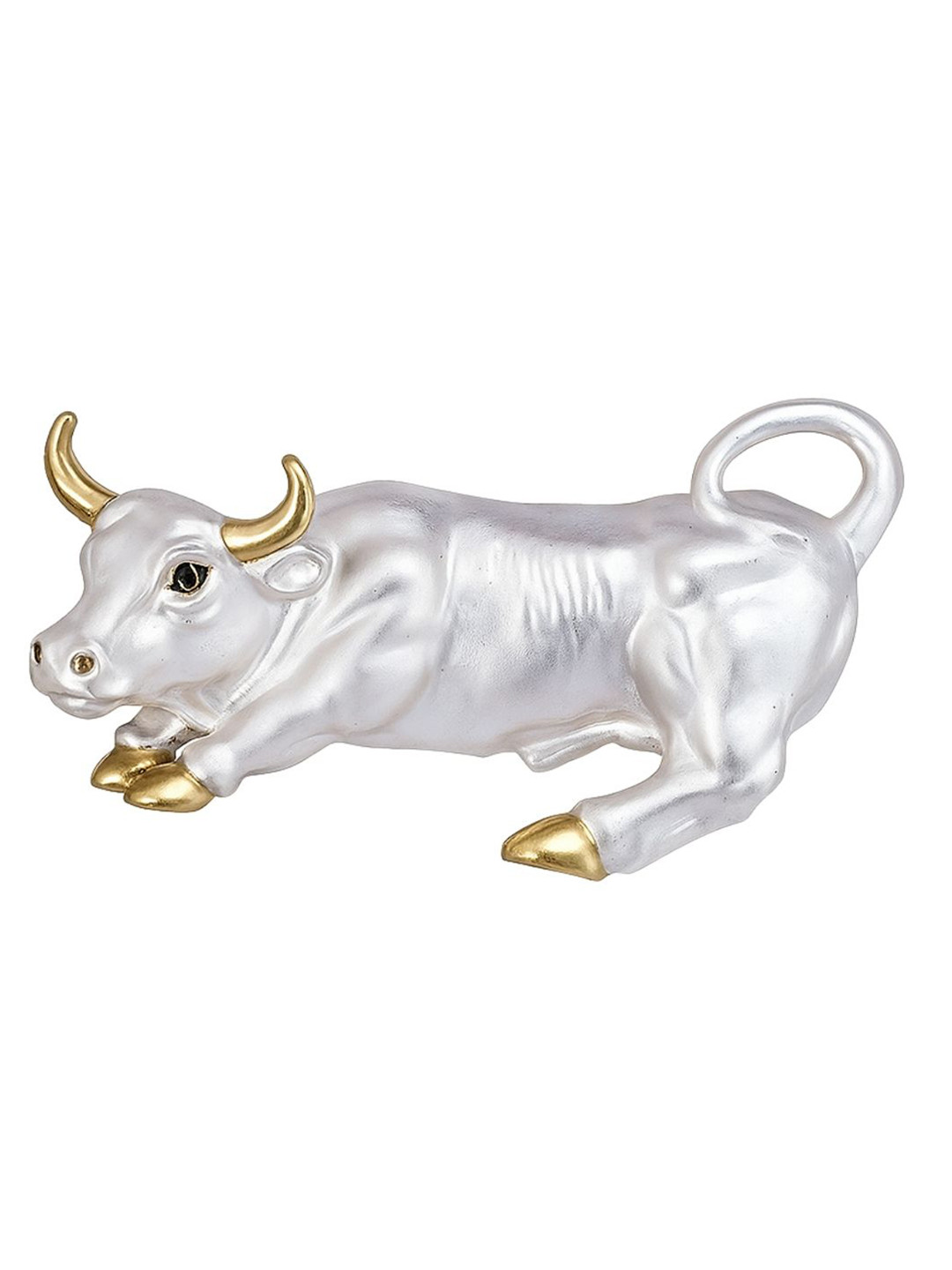 Leonardi Mens Silver Bull Statement Brooch