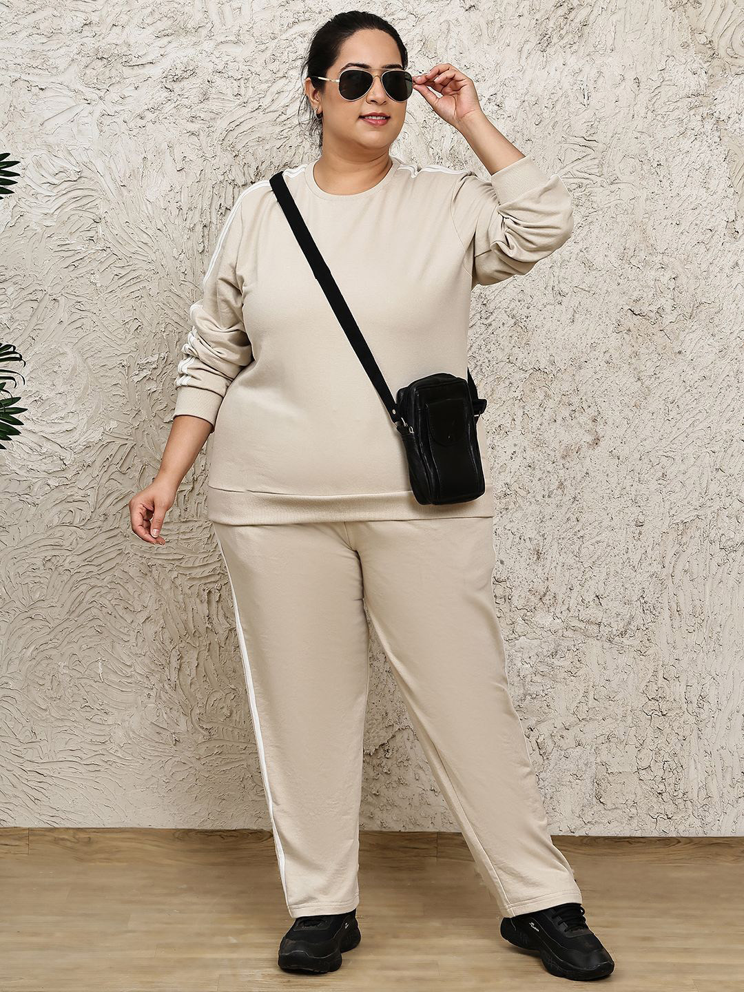UnaOne Plus Size Relaxed-Fit Round Neck Tracksuits