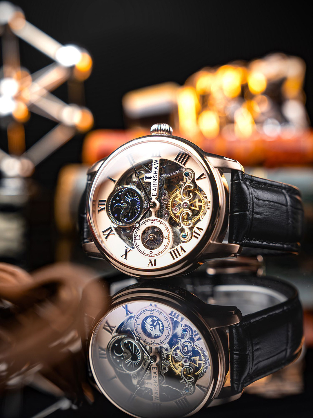 EARNSHAW Longitude Men Brass Analogue Automatic Motion Powered Watch ES-8006-0E