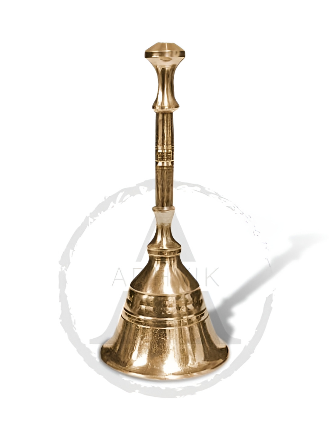 Adhvik Gol Churi Ghanti Yellow Textured Pooja Bell