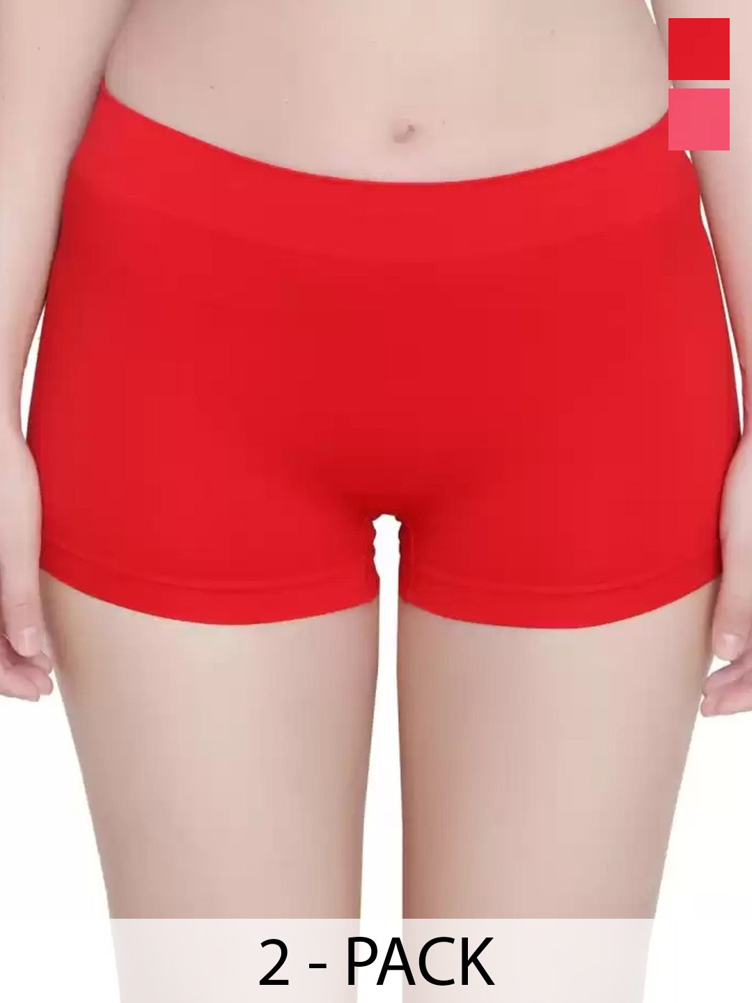 DHANDAI FASHION Pack Of 2 Mid-Rise Boys Shorts Briefs Boy Short Full P(Mo-2+CB-2)GjrRed