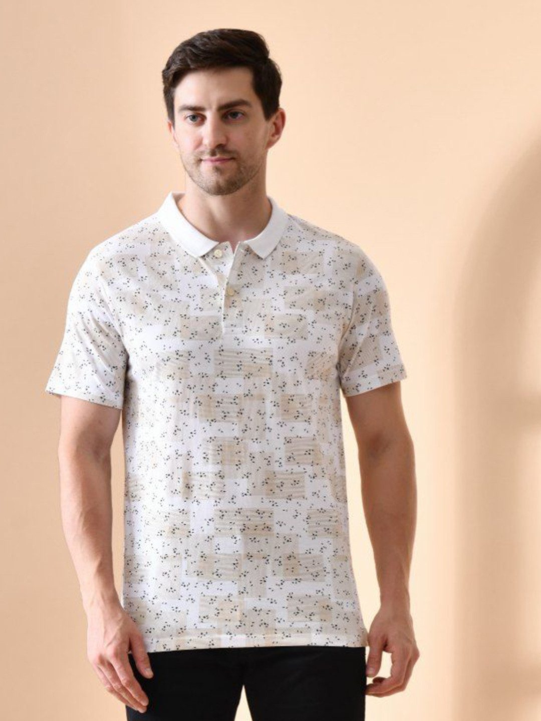 STARFOX Men Conversational Printed Polo Collar Cotton T-shirt
