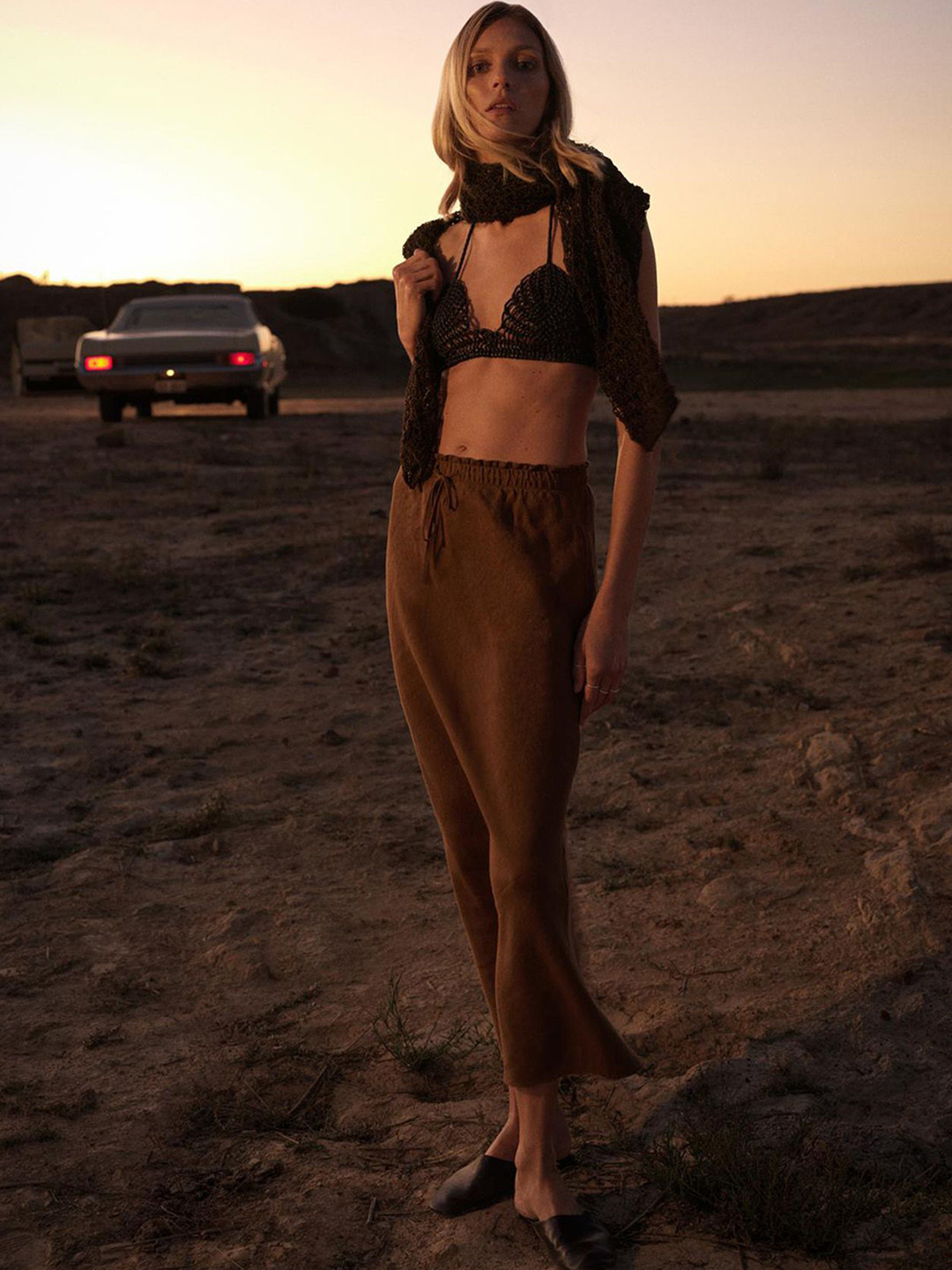 LULU & SKY Mid-Rise A-Line Midi Skirt