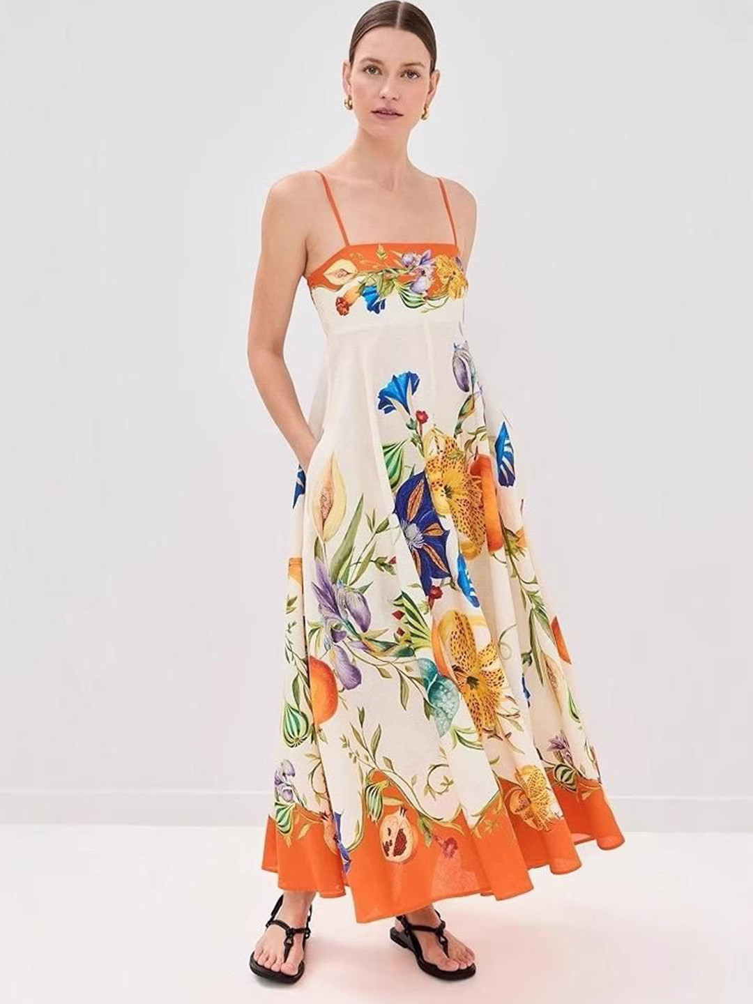 Miss Mosa By Akanksha  Women Off White Raisha Printed Summer Maxi Dress