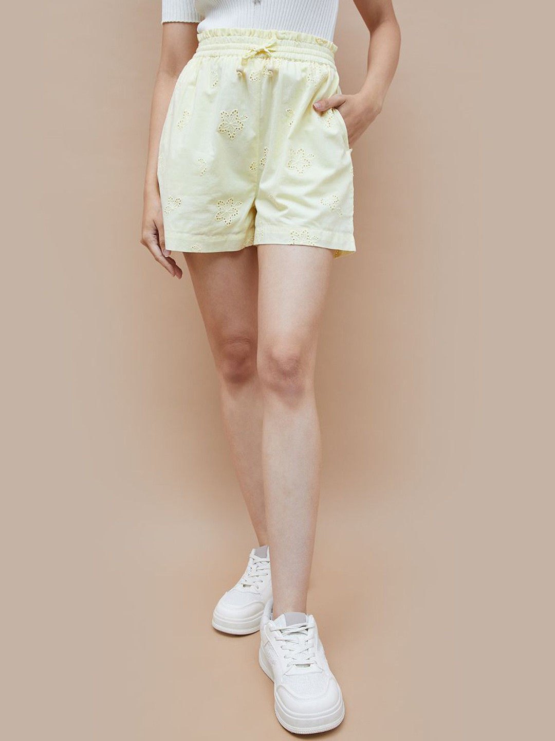 Ginger by Lifestyle Women Embroidered Denim Shorts