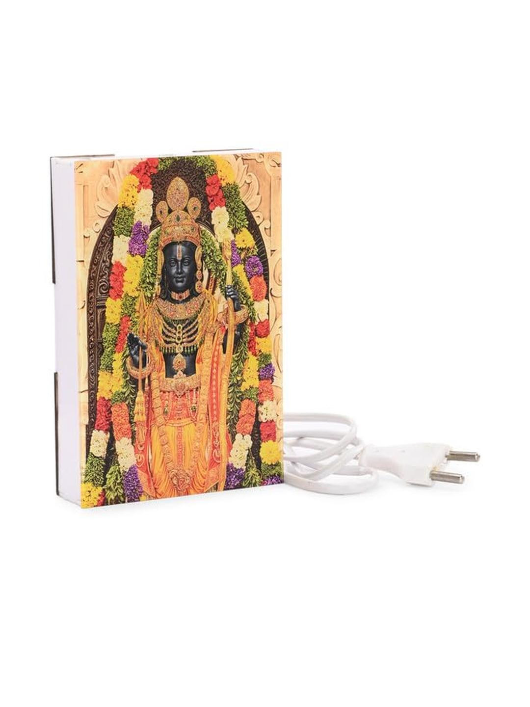 SOMIL RamLala Printed Wood Wall Lamp