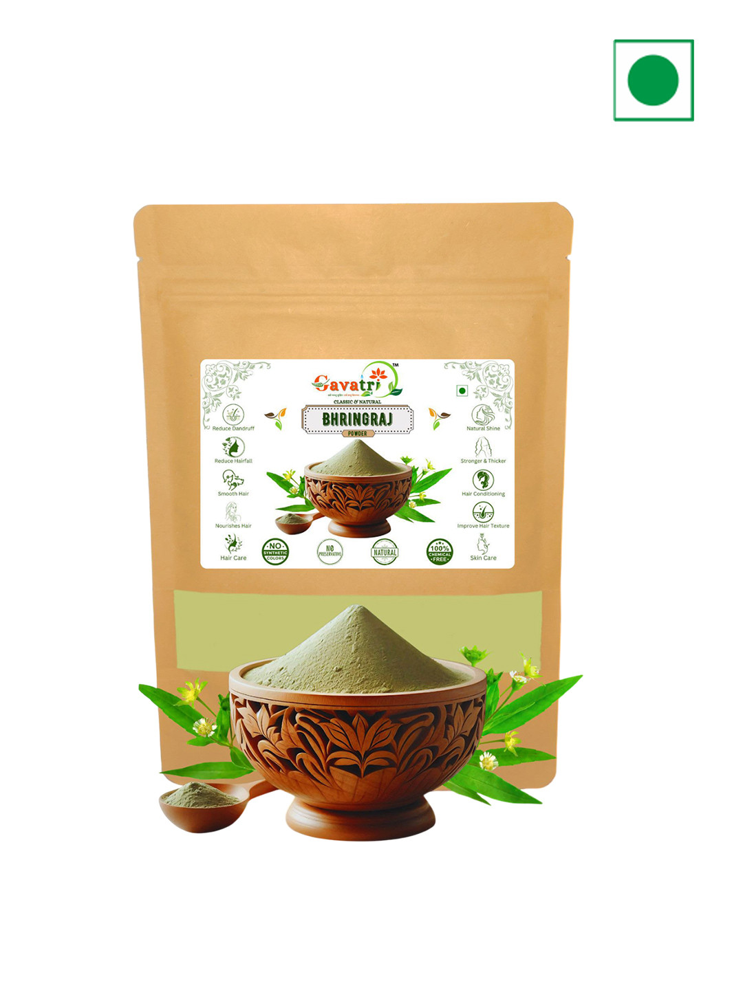 Gavatri Natural Bhringraj Powder For Skin & Hair Care - 750 g